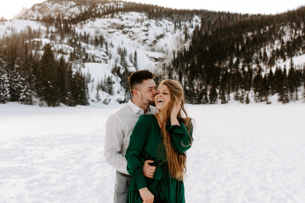 couple on bear lake in Colorado 