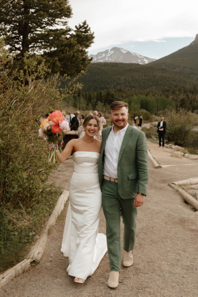 bride and groom smile ear to ear after eloping