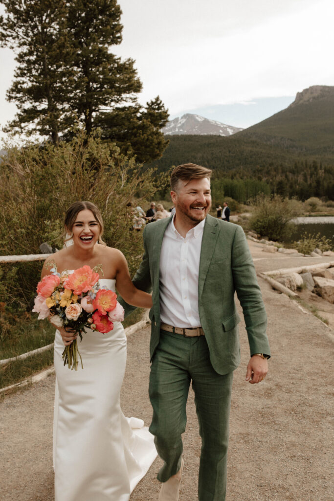 bride and groom as newlyweds