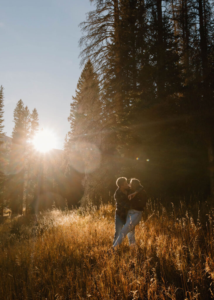 dancing between the trees in the mountains