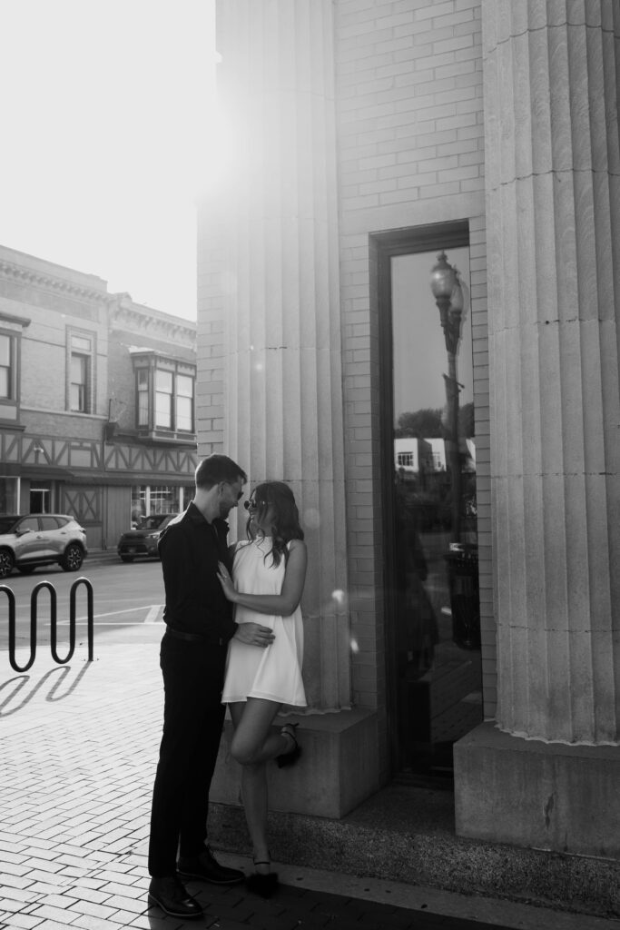 black and white engagement photos