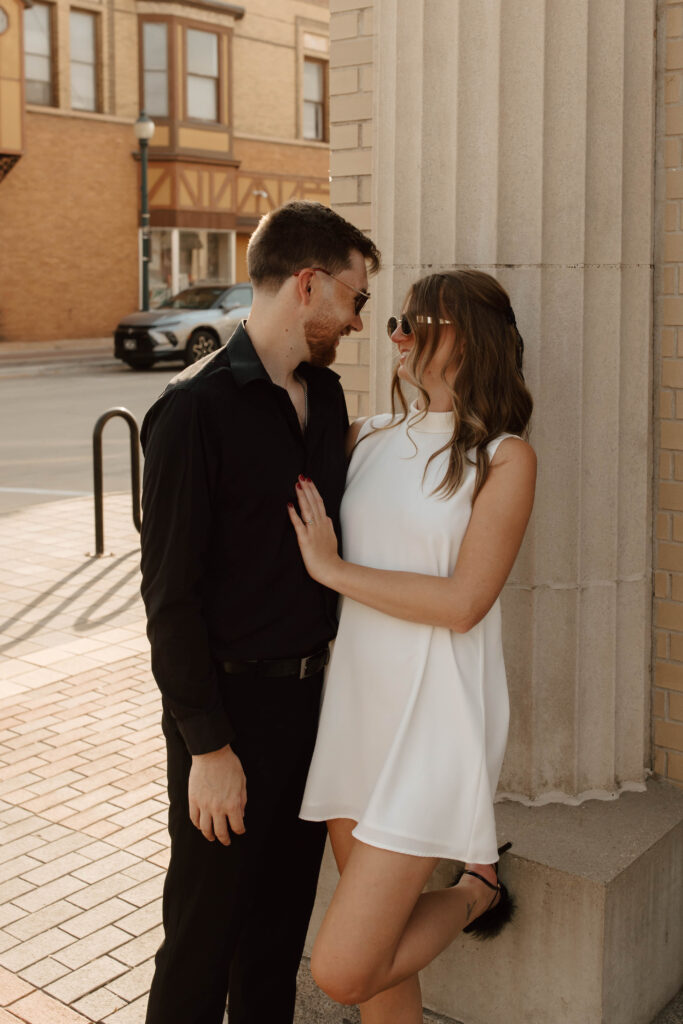 upscale downtown engagement photos