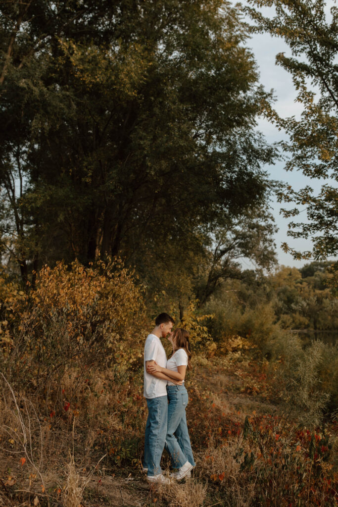 standing in the trees together