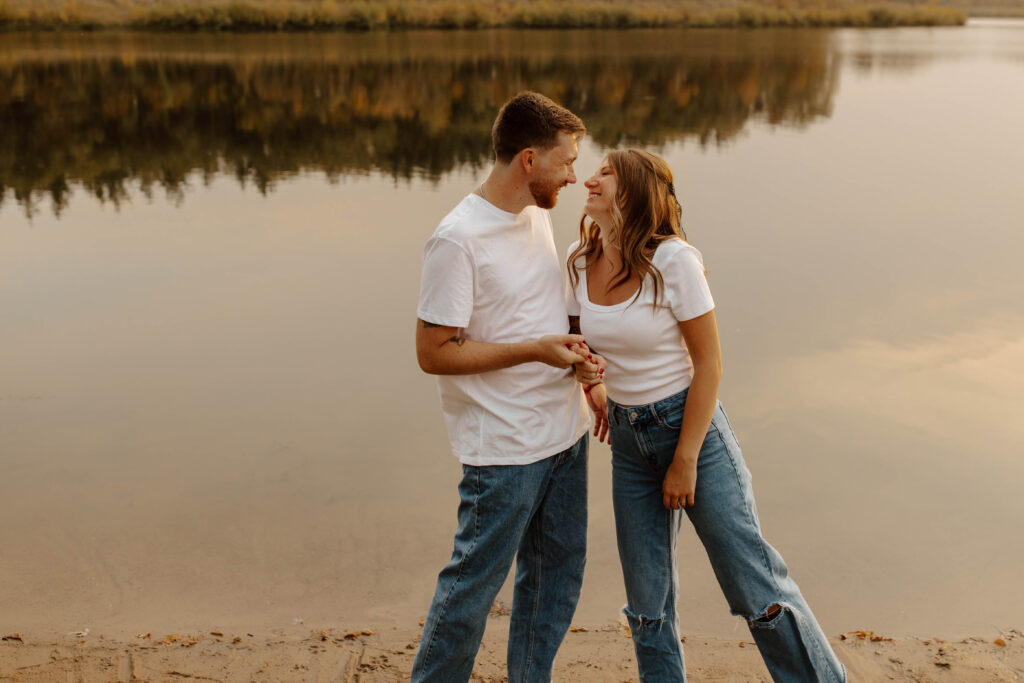 secret handshake engagement photo