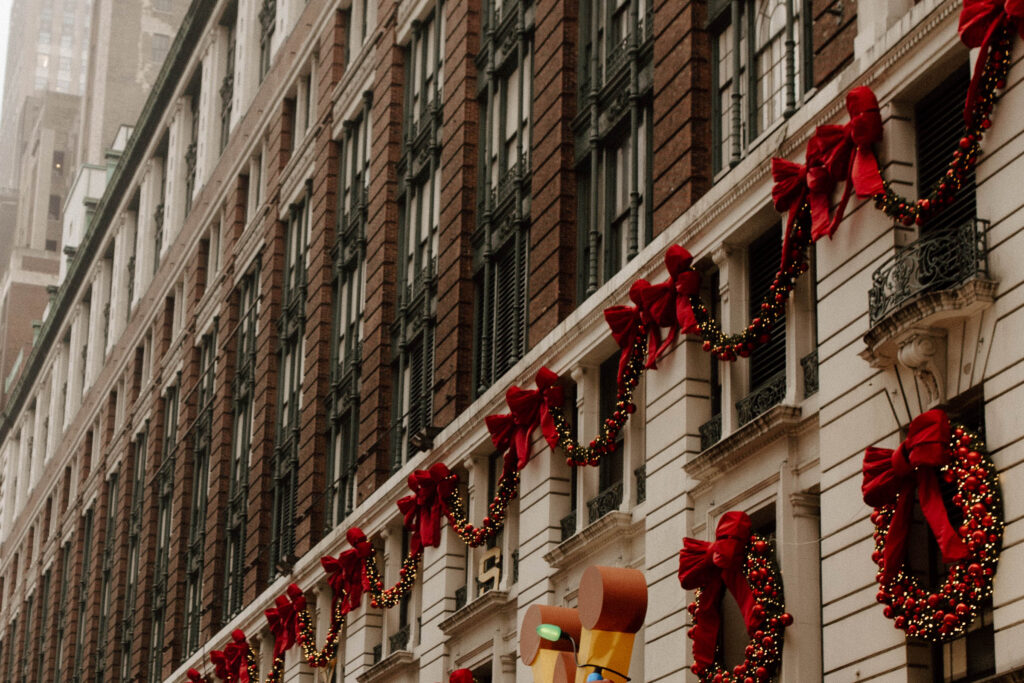 decorated buildings in New York in december