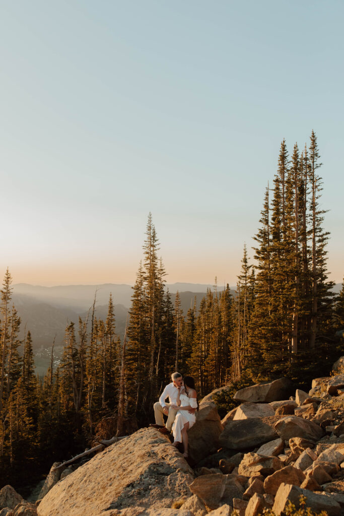 mountain engagement photo aesthetic