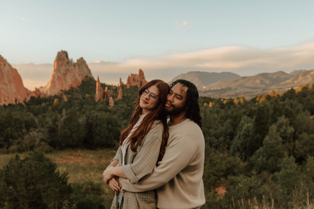 engagement photos in garden of the gods colorado