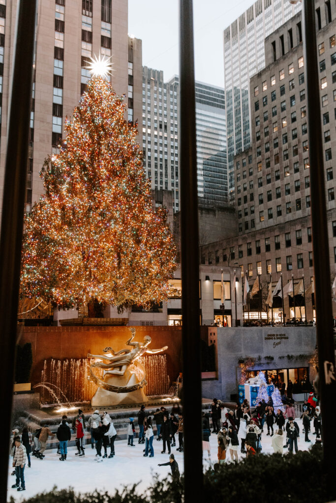 ice skating at Rockefeller Center photography