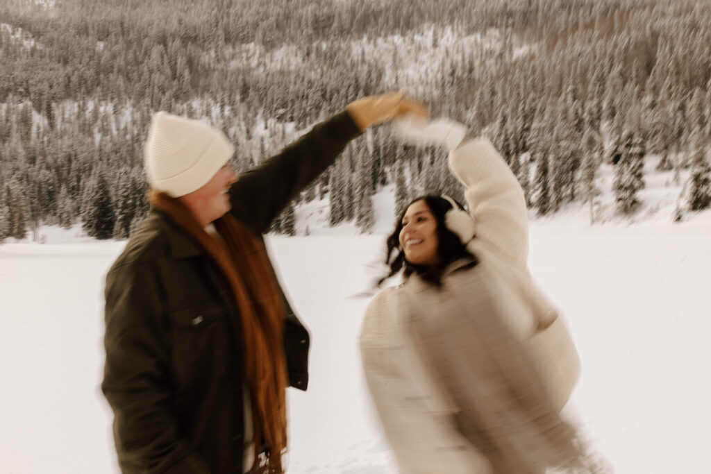 documentary vibes engagement photos in Colorado 