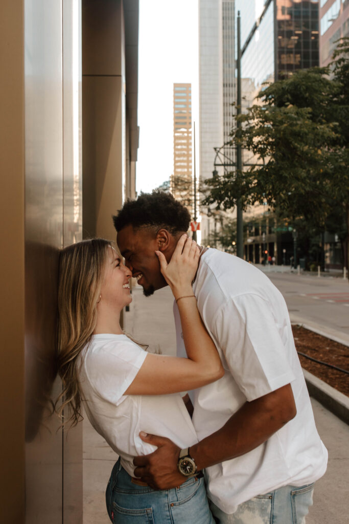 authentic downtown engagement photos