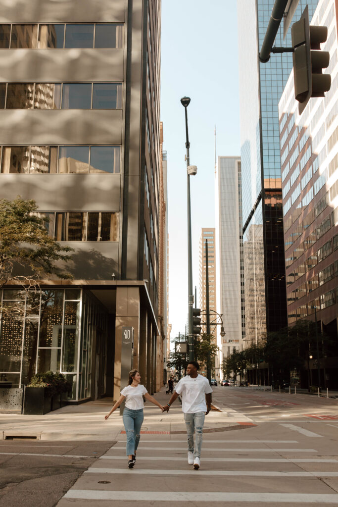 running through downtown Denver together