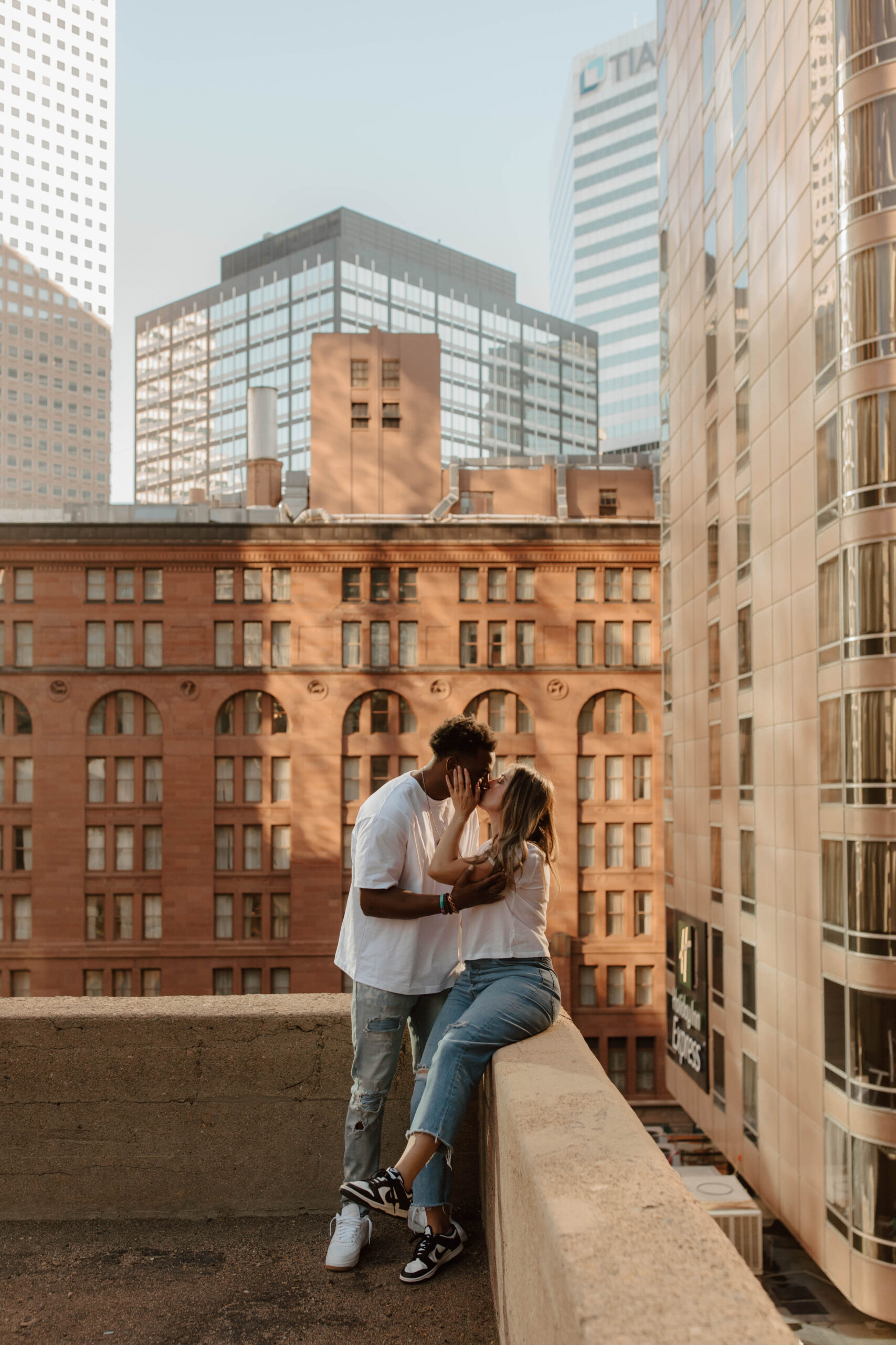 rooftop Denver couple pictures