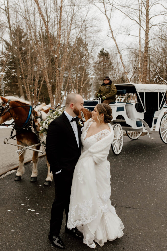 sleigh ride winter wedding