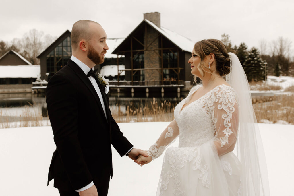 bride and groom portraits in New York