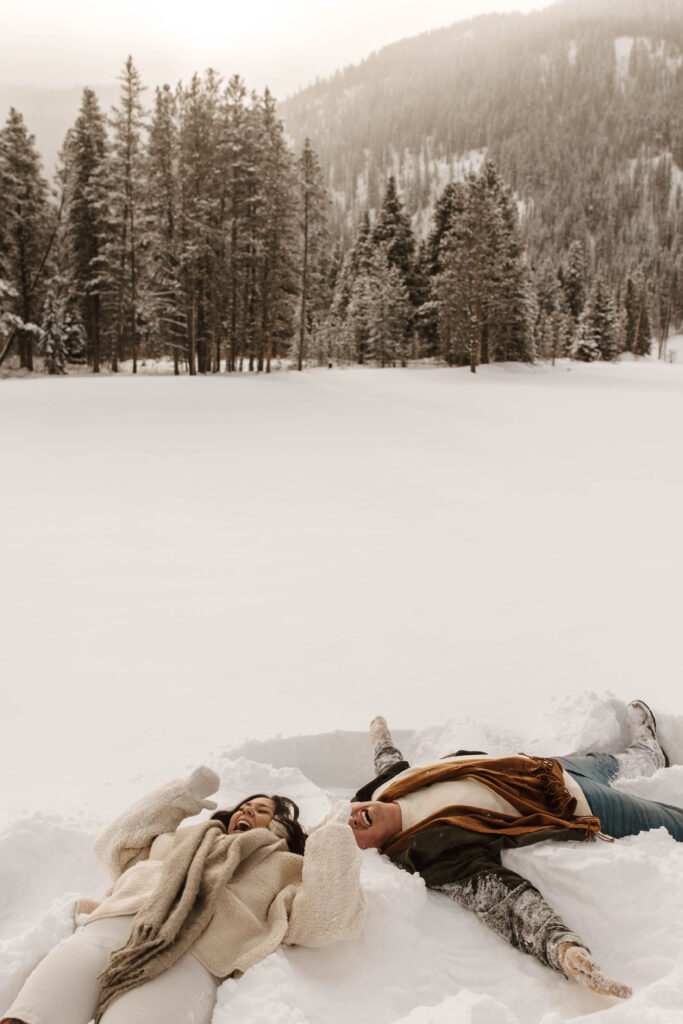 snow angels on a frozen lake