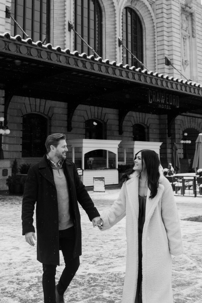 denver union station downtown engagement photos