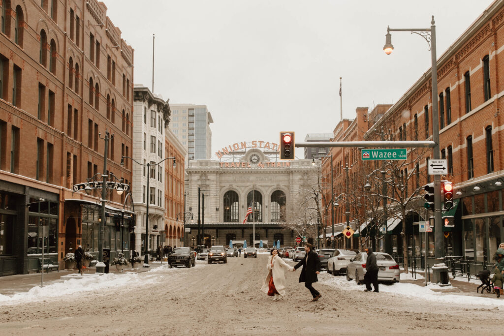 union station Downtown Denver engagement photos