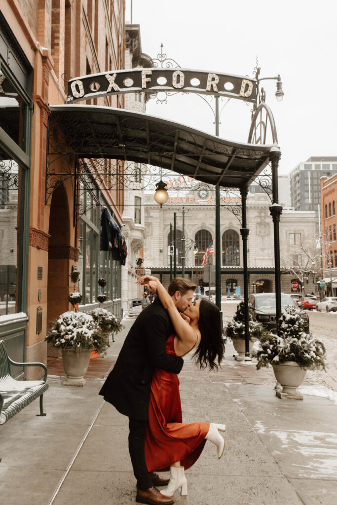 classy union station engagement photos denver