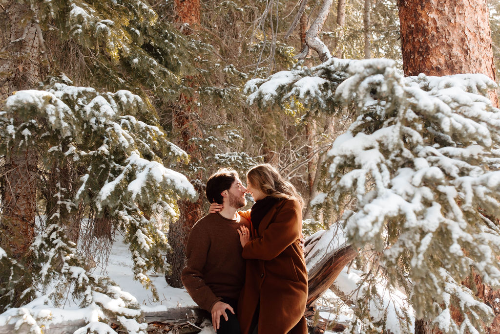 snowy engagement photos