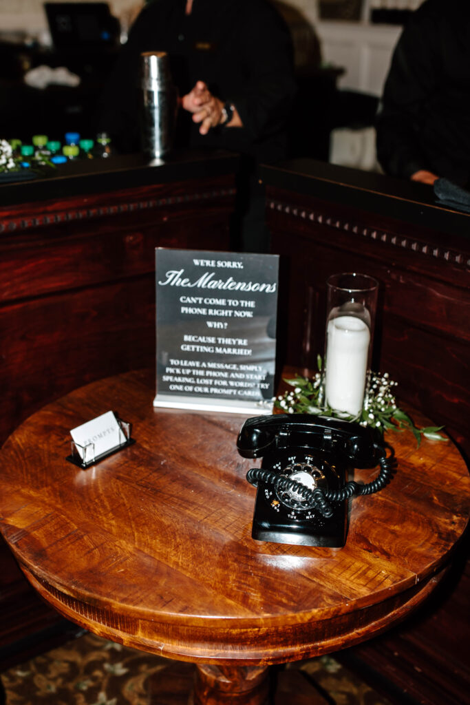 leave a message wedding details