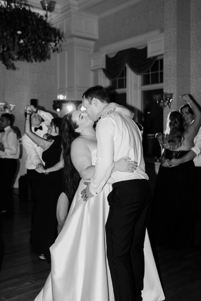 wedding reception black and white