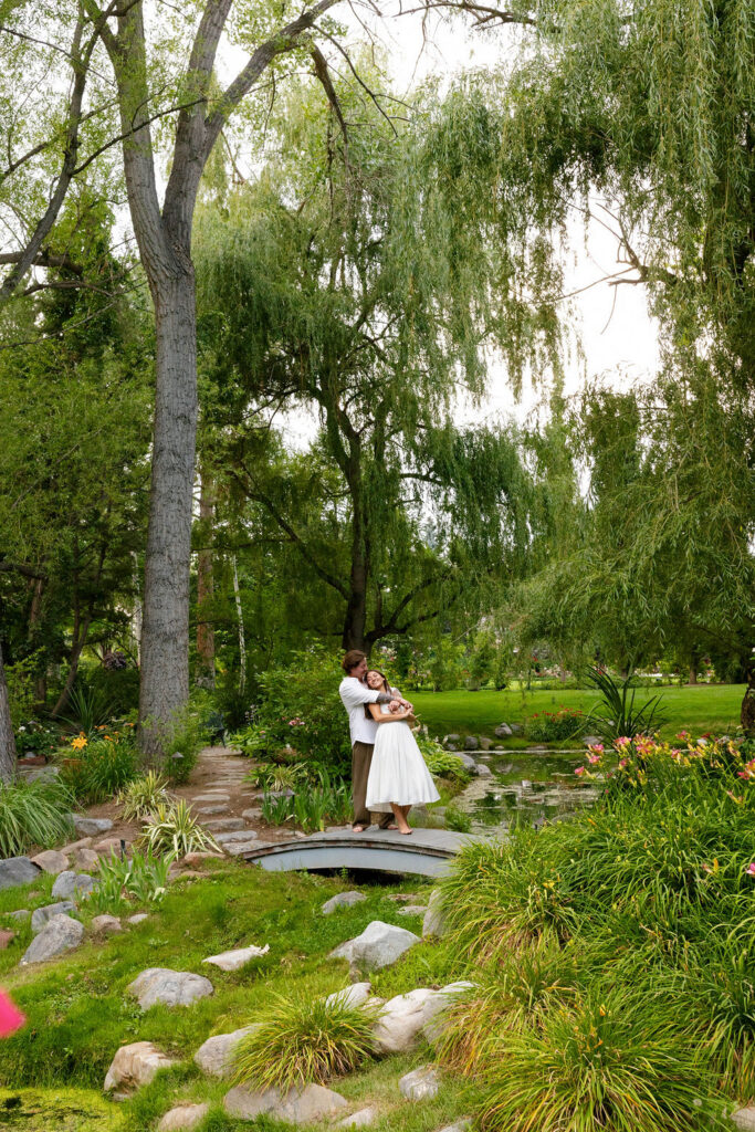 garden engagement photos